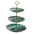 thumbnail image 1 of Soporte para Cupcakes, Bandeja para Servir Aperitivos Y Frutas, Plato para Servir, Centro de Mesa, Soporte para Postres, Centros de Mesa para Fiesta D 3 niveles verde, 1 of 9
