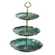 thumbnail image 1 of Soporte para cupcakes, bandeja para servir té, soporte para postres, platos para aperitivos de frutas 3 niveles verde, 1 of 9