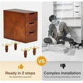 thumbnail image 6 of Tribesigns Solid Wood End Table, Fully Assembled Narrow Side Table with 3 Deep Drawers, Slim Nightstand Bedside Tables for Living Room, Bedroom, Small Spaces,No Assembly Required, Brown, 6 of 8