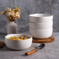 thumbnail image 6 of 28oz Large Ceramic Soup Bowls Set of 4, Matte White with Wavy Rim, Oven, Microwave & Dishwasher Safe, 6 of 6