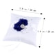 thumbnail image 4 of Cojín para anillos de boda de 20 x 20 cm con flores de perla (flor azul y blanca), 4 of 5