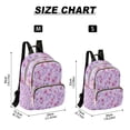 thumbnail image 3 of Wild Flowers Lavender Pink Quilted Backpack Fashion Daypack Commuter Bag for Women 8.5 L, 3 of 7