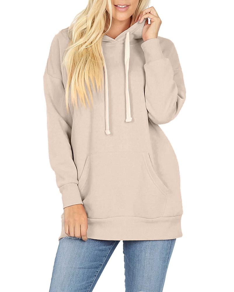 Womens Basic Oversized Hooded Pullover Sweatershirt Sweater - Walmart.com