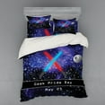 thumbnail image 2 of Ambesonne Galaxy Bedding Set 3 Pcs, Geek Nerd Pride Day, Twin, Blue Black and Red, 2 of 3