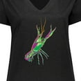 thumbnail image 4 of Inktastic Mardi Gras Crayfish Artsy Women's Plus Size V-Neck T-Shirt, 4 of 5