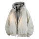 thumbnail image 1 of Ceisia Men's Casual Fashion Fake Two-Piece Hooded Jacket Solid Color for Outdoor Daily Gift, 1 of 8