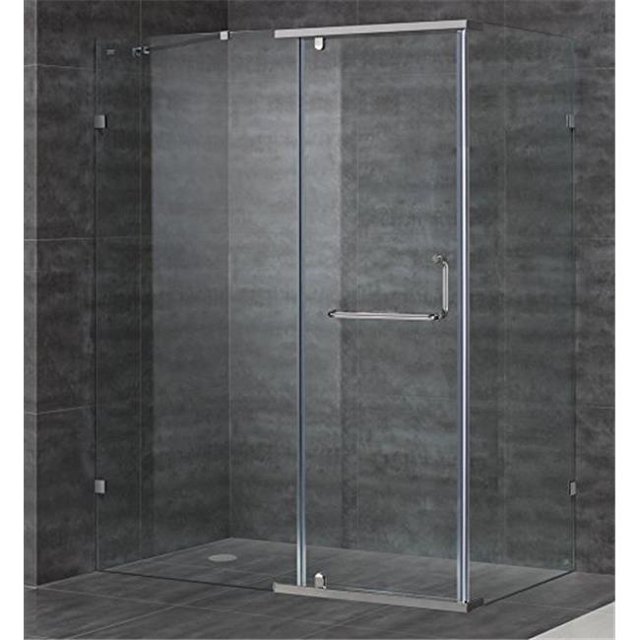 SEN975-TR-SS-60-10-R AstonGlobal Enceinte de Douche Semi-Encadrée en Acier Inoxydable avec Base de Douche Droite - 60 x 35 x 77.5 Po.