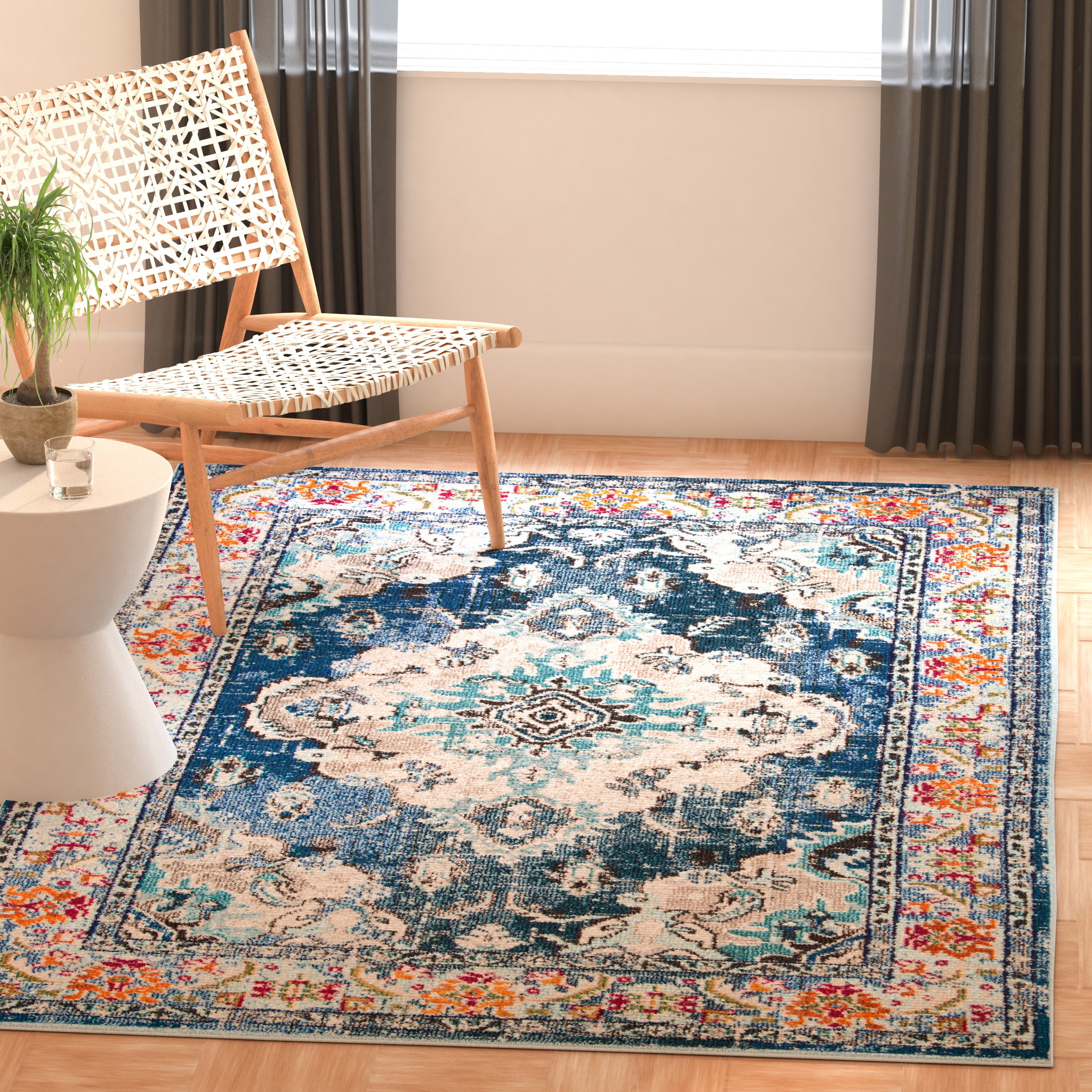 SAFAVIEH Area Rug 12x18 - Monaco Collection - X-Large - Traditional Design, Navy & Light Blue, Ideal for Living Room, Bedroom, Dining Space