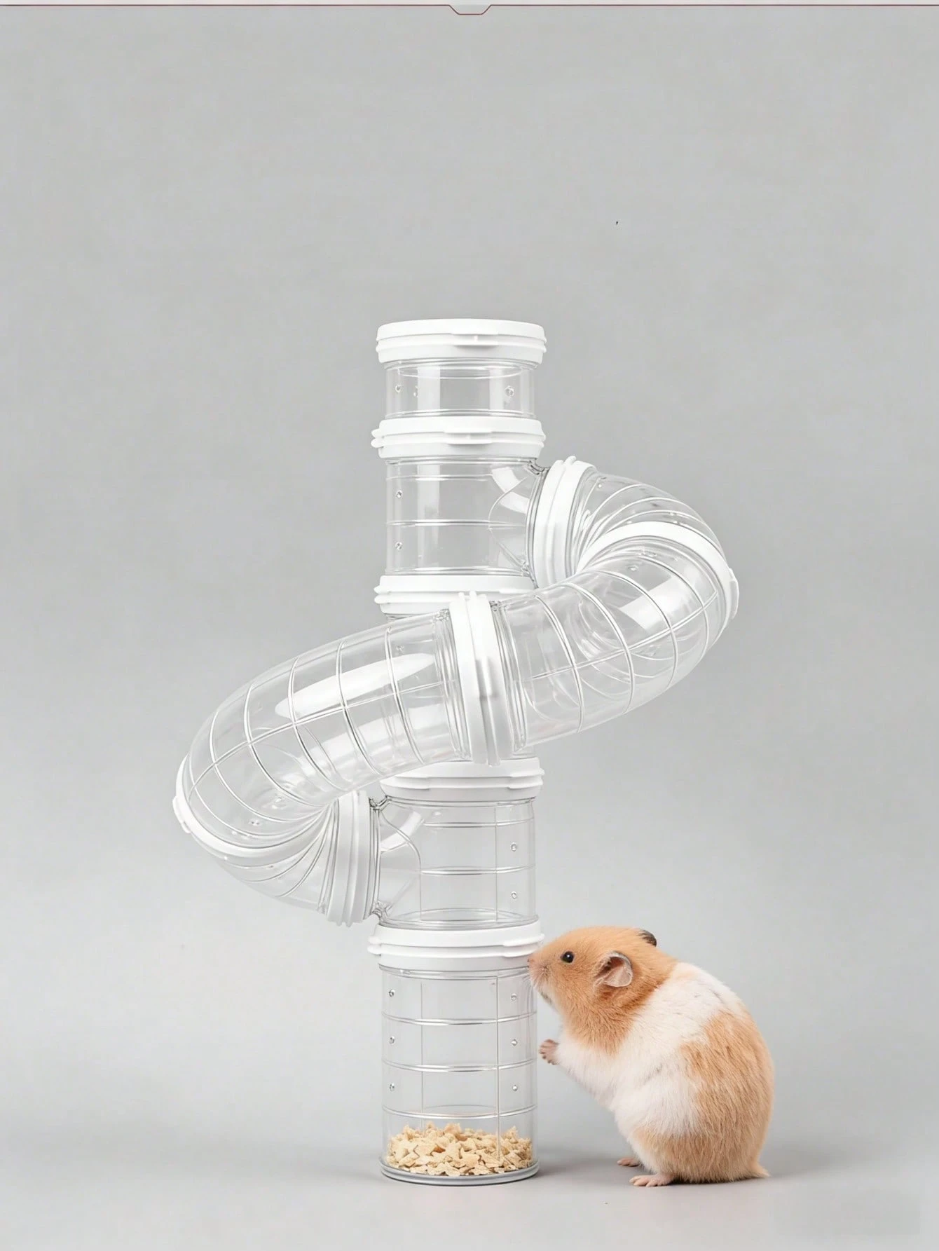 One Set Large Expandable Transparent Hamster Tube Tunnel Toy DIY Modular Connecting Pipe System for Cage Decoration Upgrade Small Pet Enrichment Activity Transparent