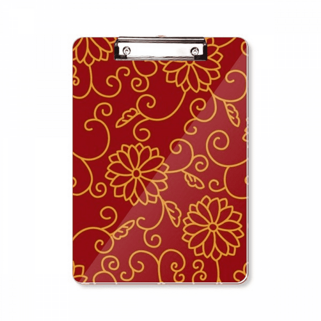 Chinois Style Japonais Fleurs d'Asie Motif Vif Dossier Bloc-Notes Plaque de Support A4