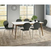 Homesvale Keeler Mid Century Modern Armless Dining Chair (Set of 6), Gray