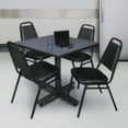 thumbnail image 2 of Regency Kobe 36 in. Square X-Base Breakroom Table- Grey, 4 Restaurant Stack Chairs- Black, 2 of 8