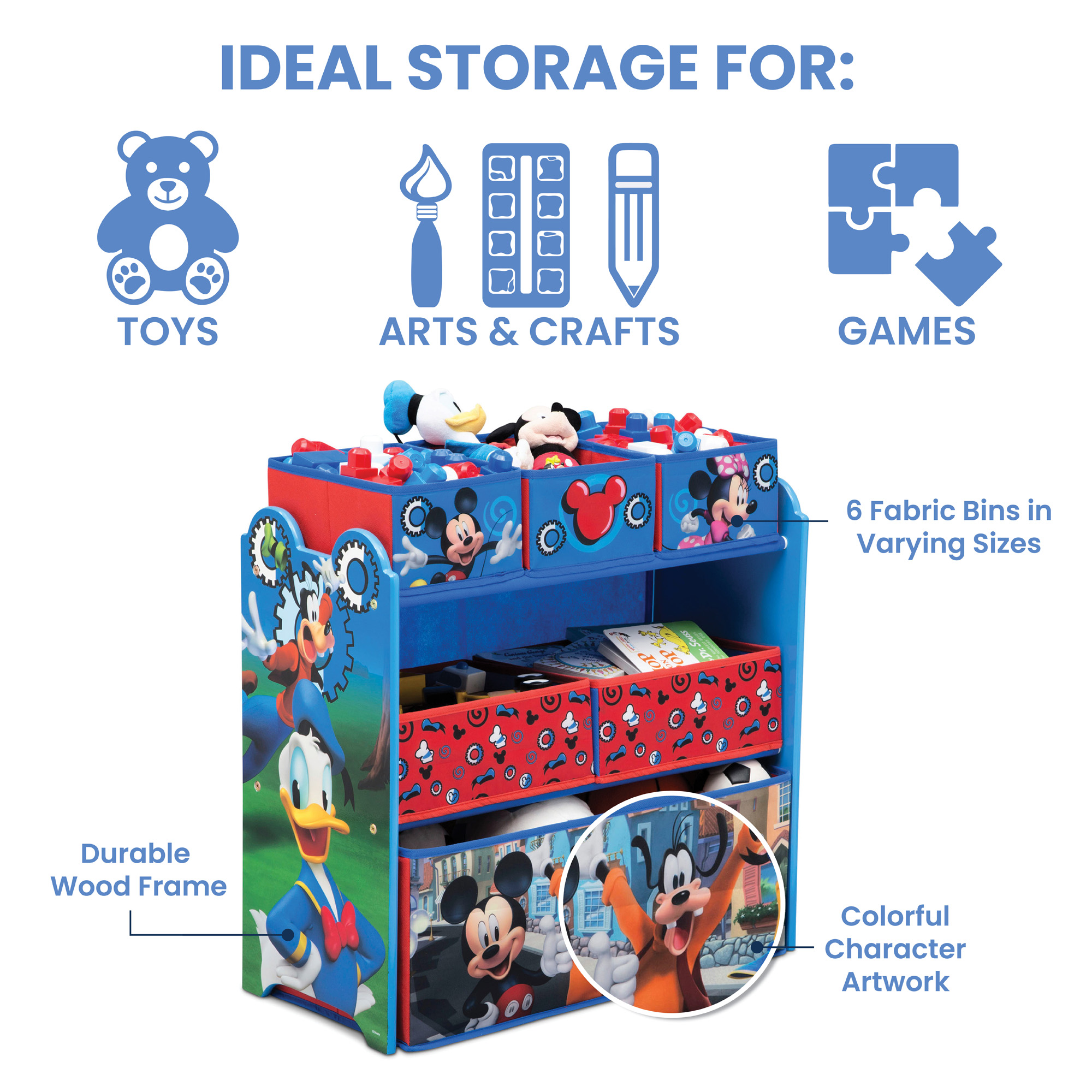 Disney Mickey Mouse Multi-Bin Toy Organizer by Delta Children - image 5 of 7