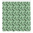 thumbnail image 3 of Ambesonne Geometric Rhombus Shower Curtain, Green Hues Argyle, 69"Wx75"L, Pale Green Dark Green, 3 of 5