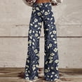 thumbnail image 2 of Abomasnow Jeans for Women Vintage Boho Floral Print Wesh Jeans Casual High Waist Wide Leg Baggy Denim Pants S-5XL, 2 of 6