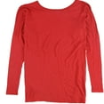 thumbnail image 2 of TRULY MADLY DEEPLY Womens Solid Batwing Sleeve Basic T-Shirt, Red, Small, 2 of 2