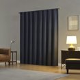 thumbnail image 5 of Sun Zero Medina 2-pack Woven Damask 100% Blackout Rod Pocket Curtain Panel Pair, Navy, 50"W x 84"L (2 Panels), 5 of 8