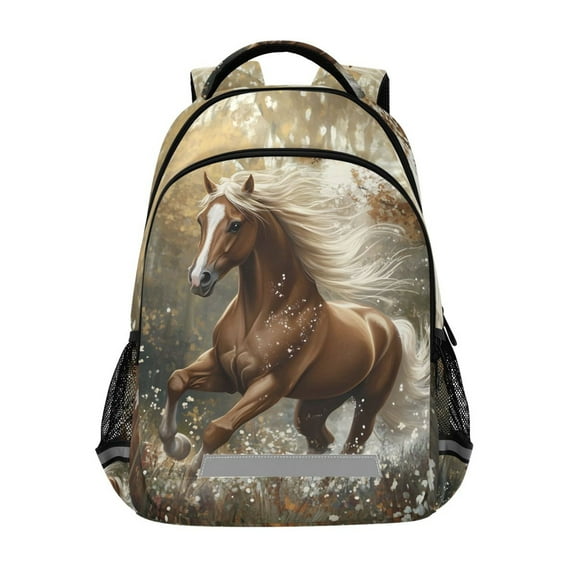 ALAZA Horse Running Backpack Elementary School Bag Bookbag Travel Rucksack
