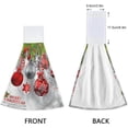 thumbnail image 4 of SKYSONIC 2 PCS Christmas Tree Balls Hand Towels with Hanging Loop for Bathroom and Kitchen, Hanging Band Towel - Xmas Winter New Year Kitchen Dish Cloth and Bathroom Hand Towels Set , 12"x17", 4 of 6