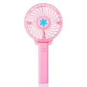 Portable USB 18650 Battery Rechargeable Fan Ventilation Foldable Air Conditioning Fans Foldable Cooler Mini Operated Hand Held Cooling Fan for Outdoor Home (Pink)