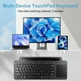 thumbnail image 2 of 2.4G Wireless Keyboard with Touchpad, Multi-Device Bluetooth Keyboard with Built-in Cradle, Portable Computer Keyboard Quiet Computer Keyboard with Multimedia Keys for PC Computer Tablet Laptop, 2 of 7