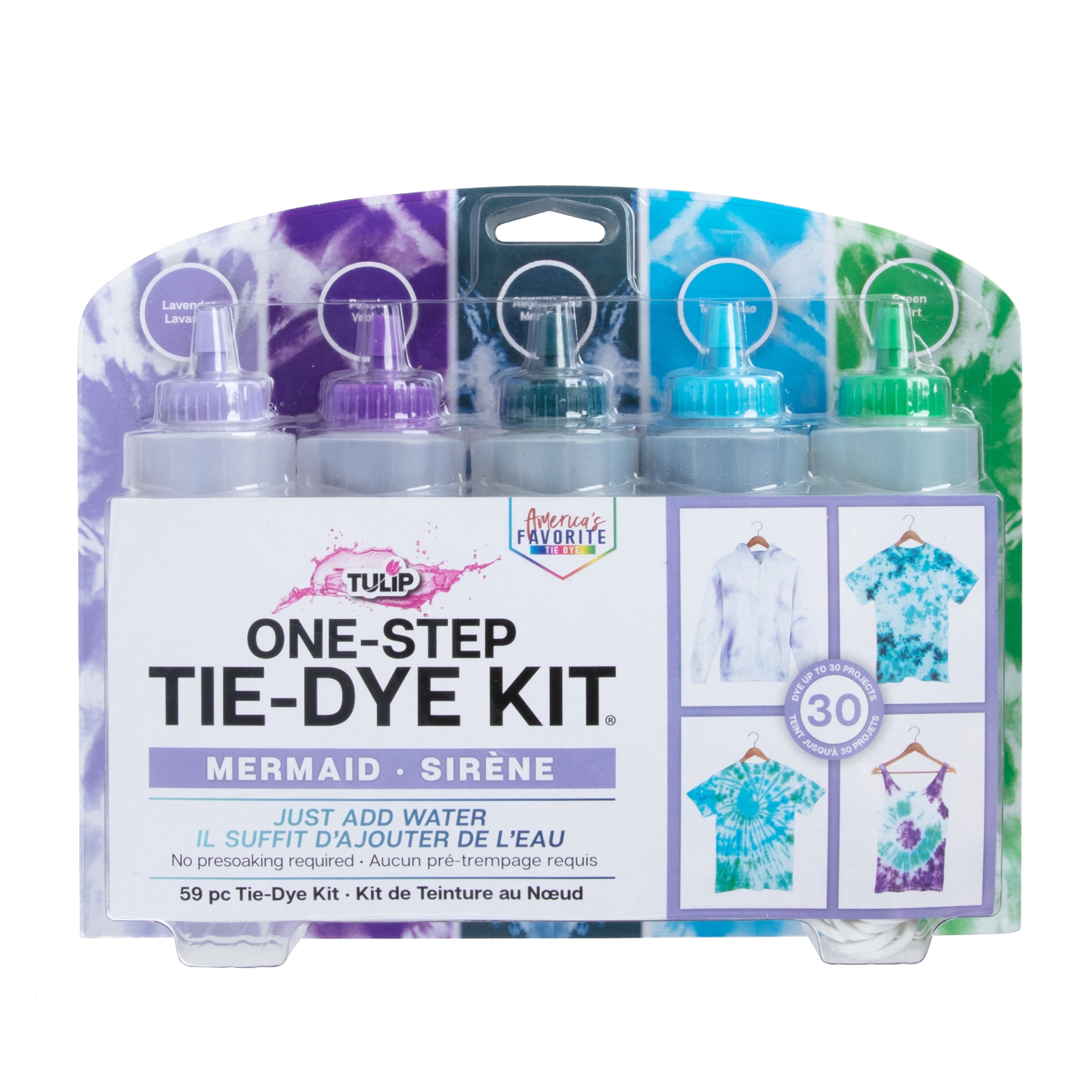 (2 pack) Tulip Mermaid Ocean-Inspired Tie-Dye Kit with Purple, Teal & Green Dyes