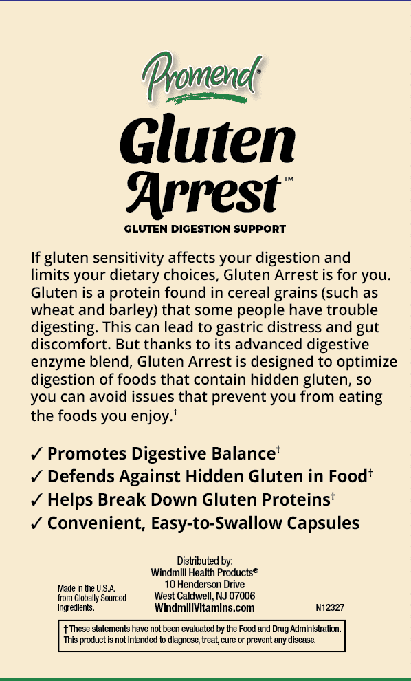 Promend Gluten Arrest, Helps Neutralize Gluten, Digest Hidden Gluten, Promotes Digestive Balance, 30 Capsules