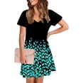 thumbnail image 4 of Dress for Women Short-sleeved V-neck Summer Print Casual Dress, 4 of 5