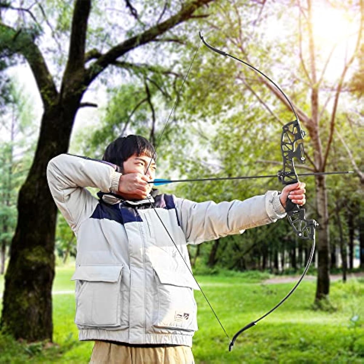 Archery Recurve Bows Set,Bow and Arrow Adults,Suitable for Outdoor Hunting, Target Practice