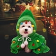 thumbnail image 6 of Dog Cat Christmas Costume Xmas Cloak with Star and pompoms Cat Santa Outfit Cats New Year Apparel New Year Party Supplies Green Large, 6 of 9