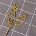 thumbnail image 2 of WHAMVOX Mr& Topper Golden Paper Decor for Wedding Cupcakes and Cakes 16 Pieces Heart Shape with Antler Picks, 2 of 8