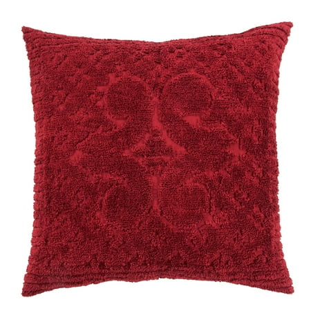 Better Trends 26"x 26" Euro Pillow Sham 100% Cotton Pillow Cover Medallion Design Machine Washable (Burgundy) Ashton Collection