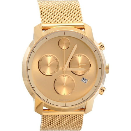 movado movado men s swiss chronograph bold gold mesh bracelet