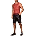 thumbnail image 2 of INSPIRE CHIC Rhinestones Sparkly Tank Top for Men's Shiny Mesh Sleeveless Tee Shirt Rave Sheer Metallic Vest M Red, 2 of 6