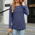 thumbnail image 3 of Timegard Hauts pour Femmes à Rayures Col Rond Manches Longues T-Shirts Basiques Automne Décontractés Amples Confortables, 3 of 5