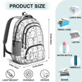 thumbnail image 5 of Cute Black and White Cartoon Line Drawing Dog Backpack for School,Cute School Bag,Schoolbag with Adjustable Shoulder Straps & Padded Back,16.9 Inch, 5 of 5