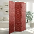 thumbnail image 6 of Oriental Furniture 6 ft. Tall Double Sided Red Snake Print Canvas Room Divider, 6 of 8