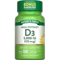 Vitamin D3 5000 IU Softgels | 130 Count | High Potency Vitamin D | For Men and Women | by Nature's Truth