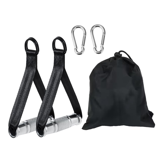 Almencla Exercise Handles Anti Slip for Cable Machine Pulleys Home Gym Weight Lifting black