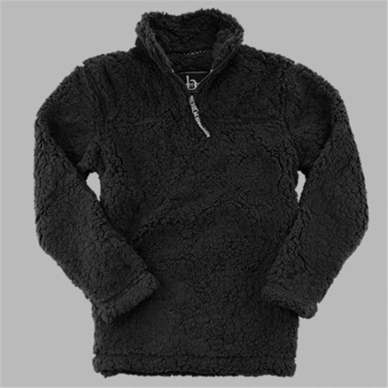 black sherpa pullover