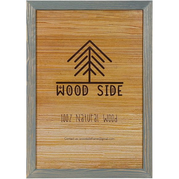 Rustic Wooden Poster Picture Frame 12x16 - Natural Solid Eco Distressed Wood for Wall Mounting Photo Frame - Brown Wenge
