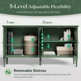 thumbnail image 6 of Heynemo Modern Buffet Sideboard Set of 2, 58" Mid Century Console Table with 4 Doors for Entryway, Living Room, Dining Room, Green, 6 of 7