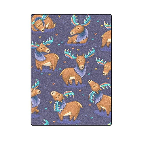 CADecor Moose Blanket Throw Super Soft Warm Bed or Couch Blanket 58x80