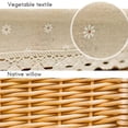 thumbnail image 2 of Handmade Wicker Picnic Basket, Shopping Storage Basket with Lid and Wooden Handle, 2 of 4