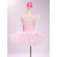 thumbnail image 4 of TTAO Kids Girls Ballerina Swan Lake Dance Leotard Tutu Dress Professional Ballet Outfits with Hair Clip Cuffs Set Pink 3-4, 4 of 7