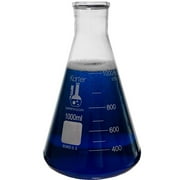 1000ml Flask, Narrow Mouth Erlenmeyer, Borosilicate 3.3 Glass, Karter Scientific 213G22 (Single)