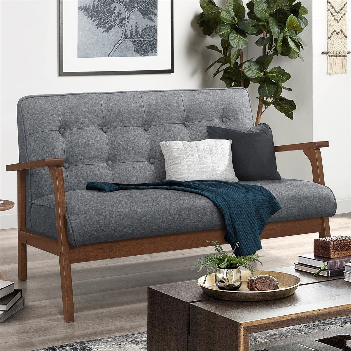 ModernLuxe Loveseat Sofa, 2Seat Couch, Multiple Materials Walmart