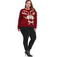 thumbnail image 4 of Rosegal Plus Size Christmas Elk Sweater Red L, 4 of 4