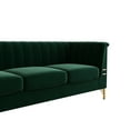 thumbnail image 2 of Holaki 84.2" Elegant 3 Seat Velvet Tuxedo Arm Sofa with Tufted Buckles and Metal legs, Green, 2 of 9