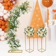 thumbnail image 5 of Modern Wedding Arch Flower Stand Set, 2PCS Metal Rectangular+1PC Arch Ballon Stand Gold, 5 of 9